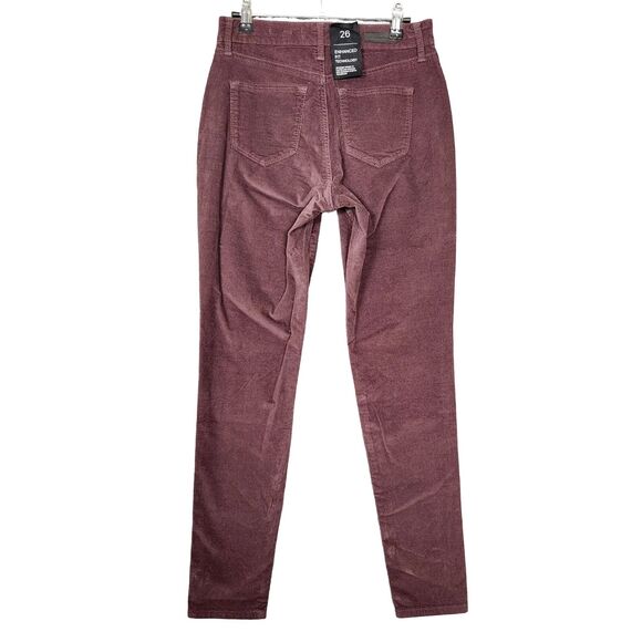 NWT SANCTUARY Purple Social Skinny High Rise Stretch Velvet Pants SIZE 26 - Picture 3 of 16